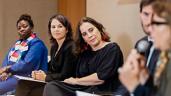 Außenministerin Annalena Baerbock beim Treffen Putting Feminism into Practice