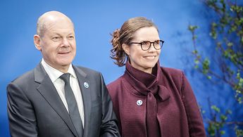 Gipfel des Europarates auf Island: die isländische Ministerpräsidentin Katrin Jakobsdottir und Bundeskanzler Olaf Scholz